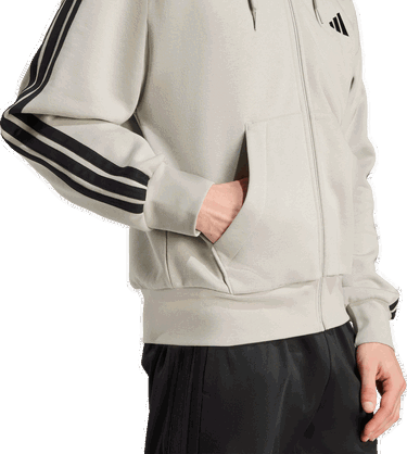 Mikina adidas Performance Sportswear Essentials Three Stripes Full-Zip Fleece Hoodie Béžová | jx0747, 3