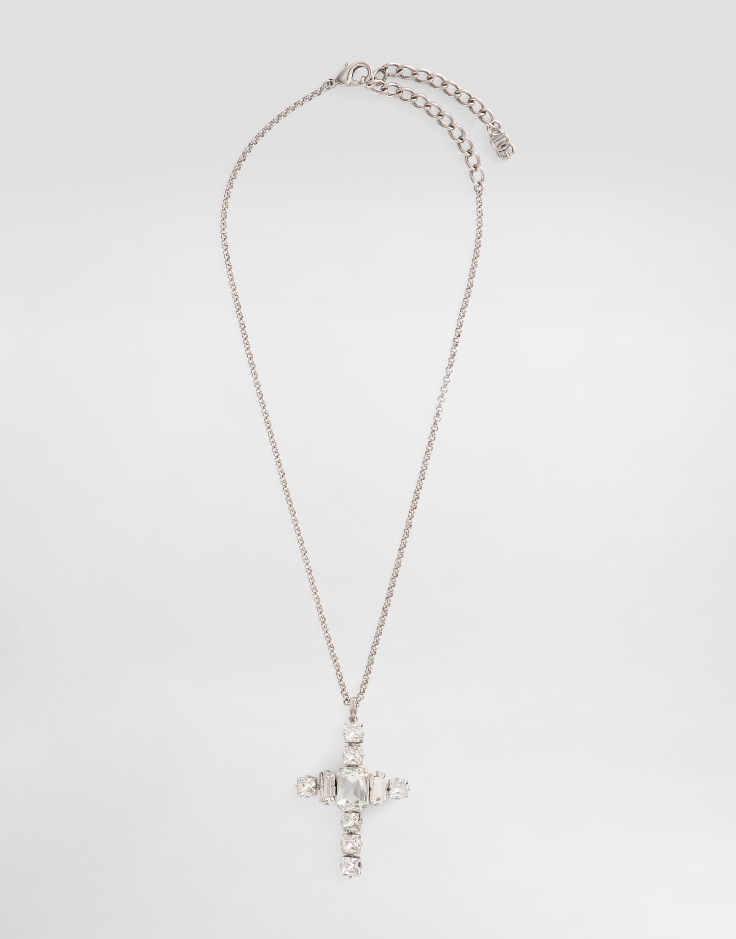 Náhrdelník Dolce & Gabbana Dolce & Gabbana Rhinestone Cross Pendant Necklace Metalická | WNR8S8W111187655, 0