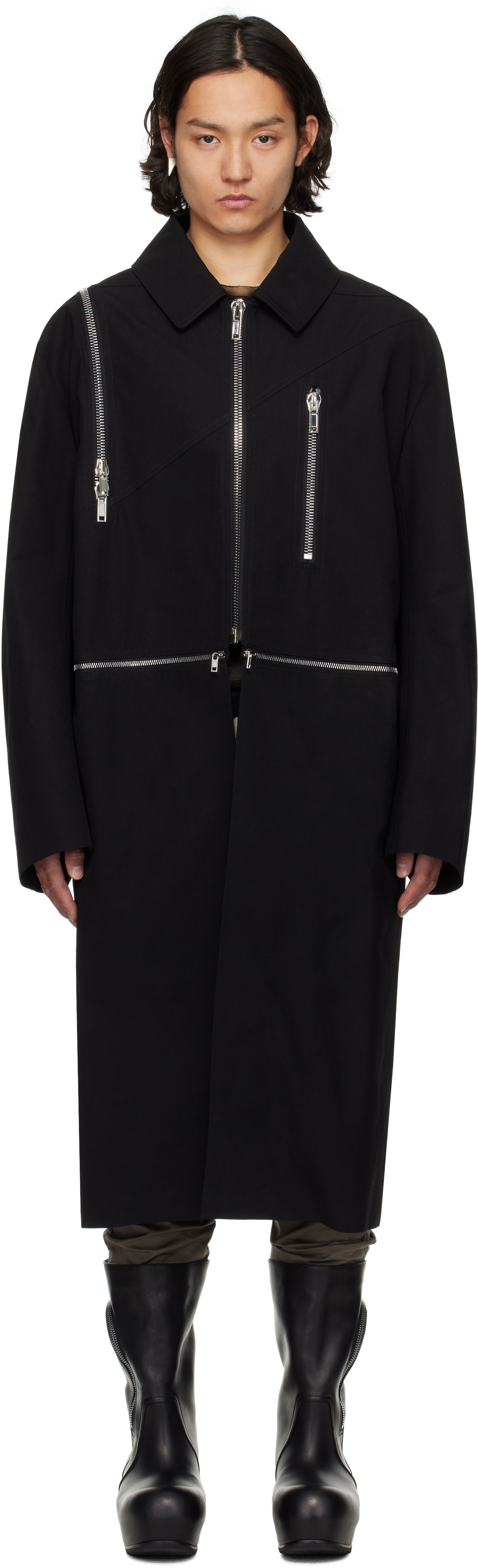 Kabáty Rick Owens Rick Owens Hollywood Headon Jumbo Mac Coat Čierna | RL01E5919 CCVS, 0