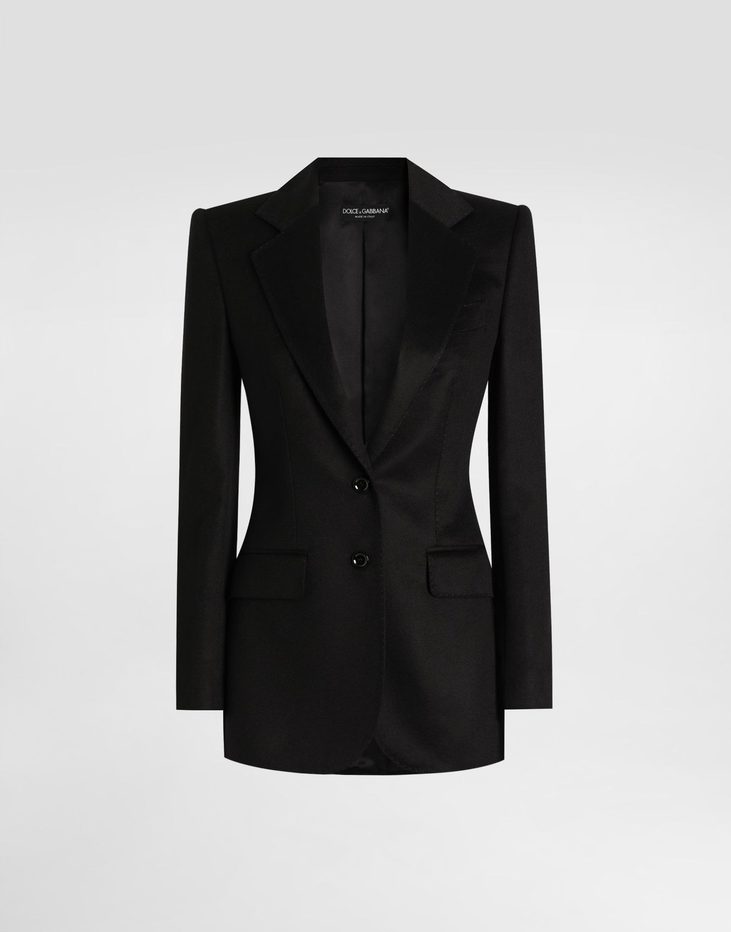 Bunda Dolce & Gabbana Dolce & Gabbana Single-Breasted Silk and Cashmere Jacket Čierna | F29KNTGDDC0N0000, 0