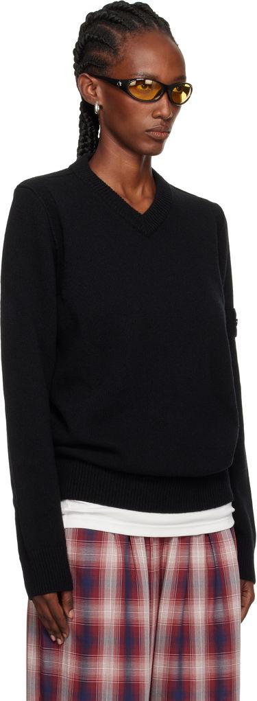 Sveter Stone Island Stone Island Lambswool V-Neck Sweater Čierna | K2S15 5100033 S00A3, 1