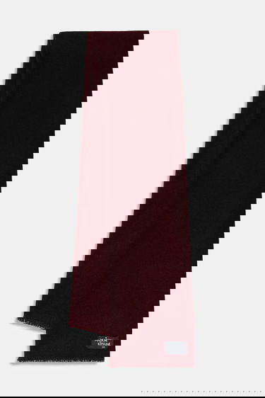 Šál MAISON KITSUNÉ Wool Fringe Scarf with Logo Patch Vínová | PW06200WB0028, 0