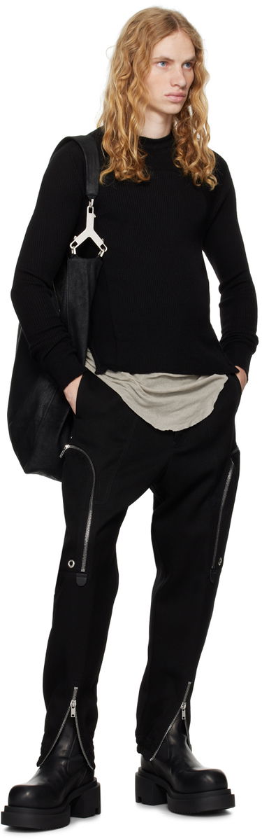 Sveter Rick Owens Rick Owens Porterville Ribbed Geo Sweater Čierna | RU02D6639 RIBM, 3