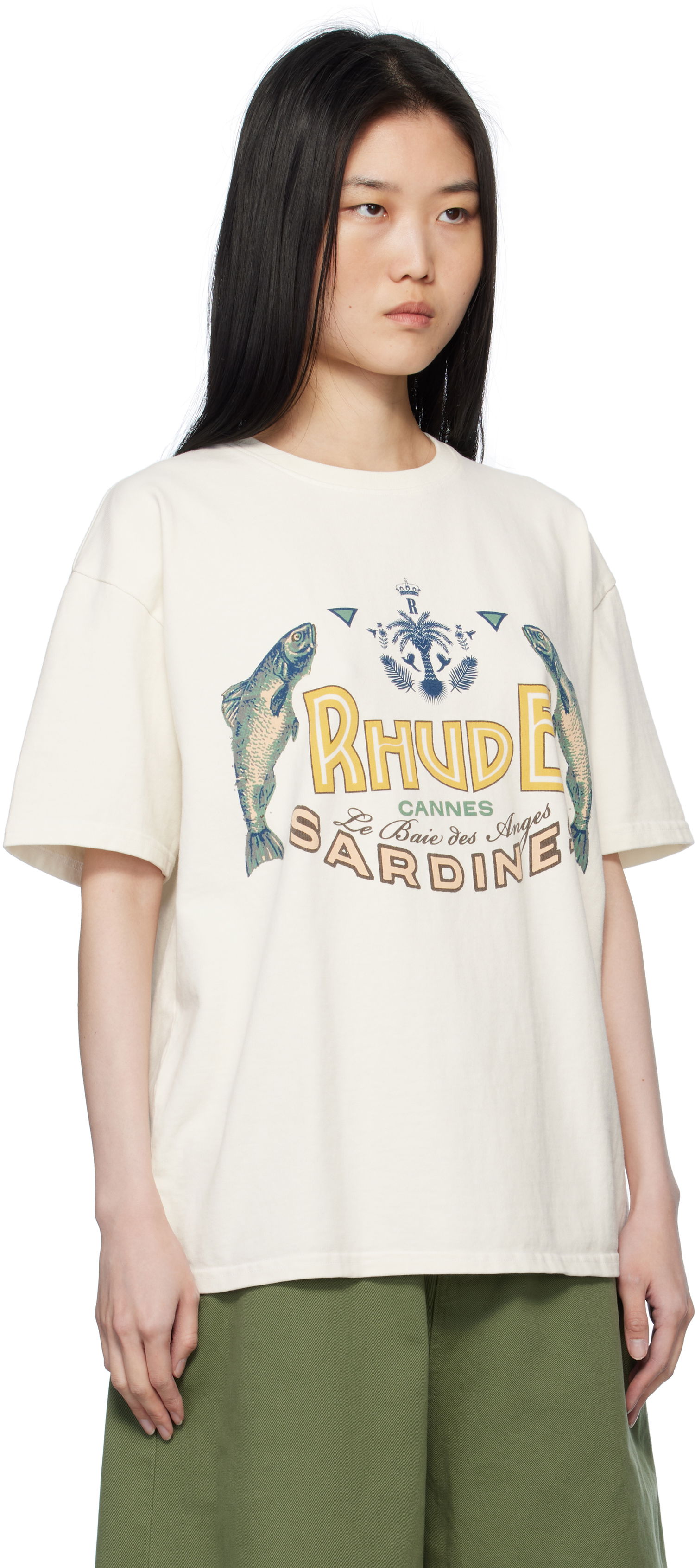 Tričko Rhude Rhude 'Sardines' T-Shirt Béžová | RHPS25TT09012, 1