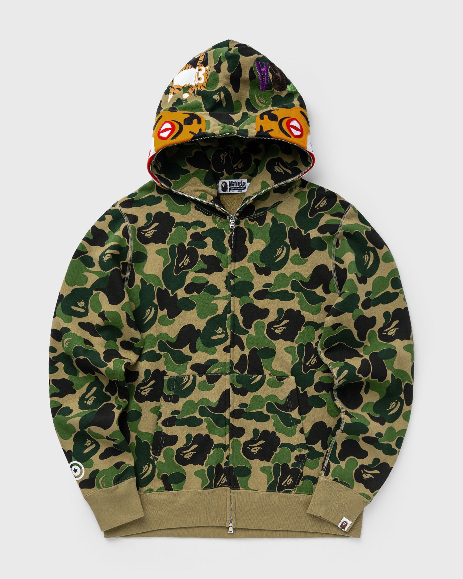 Mikina BAPE ABC CAMO TIGER Full Zip Hoodie Zelené | 001ZPK801003MGRN, 0