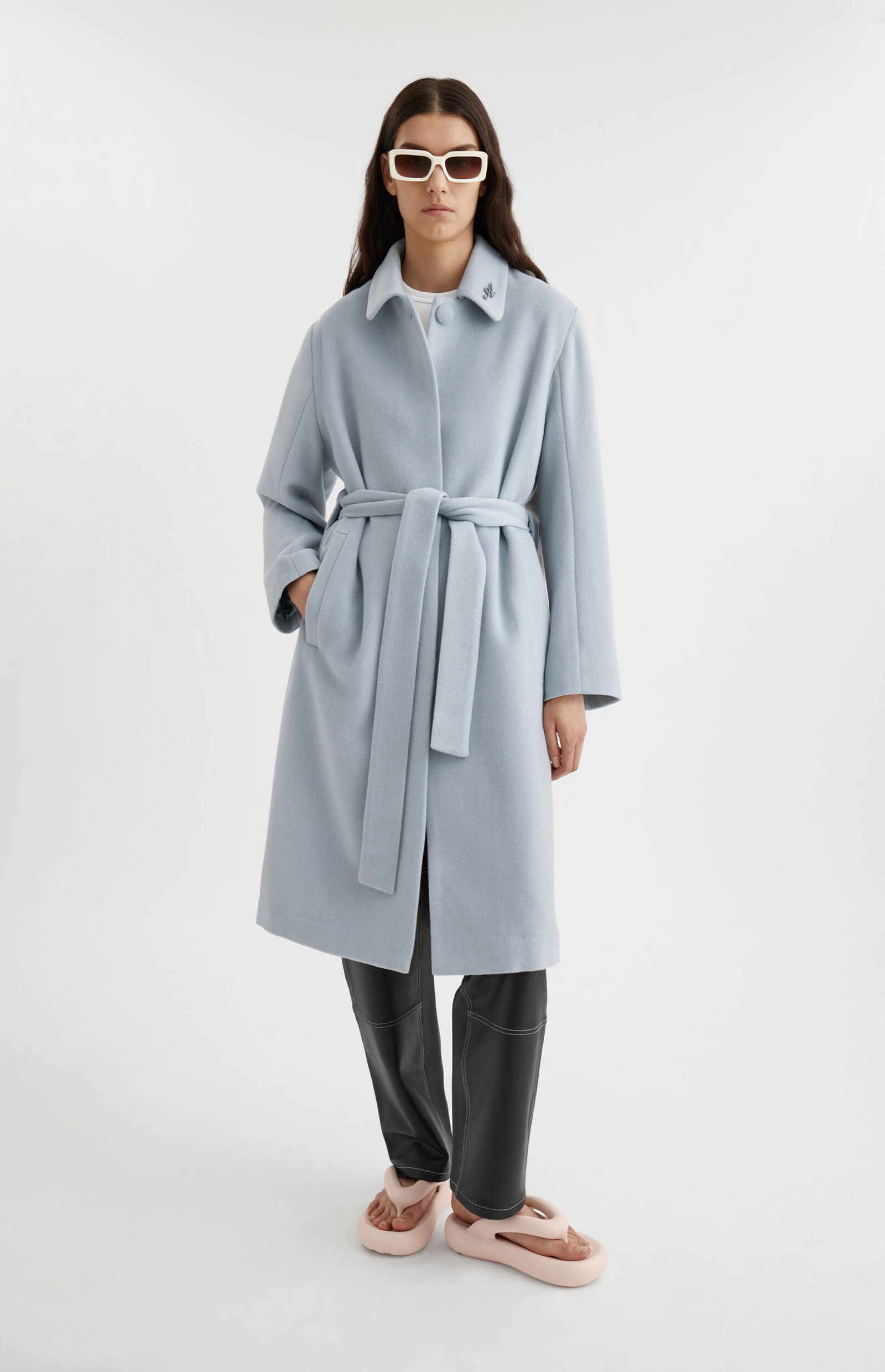 Wool Coat With Belt