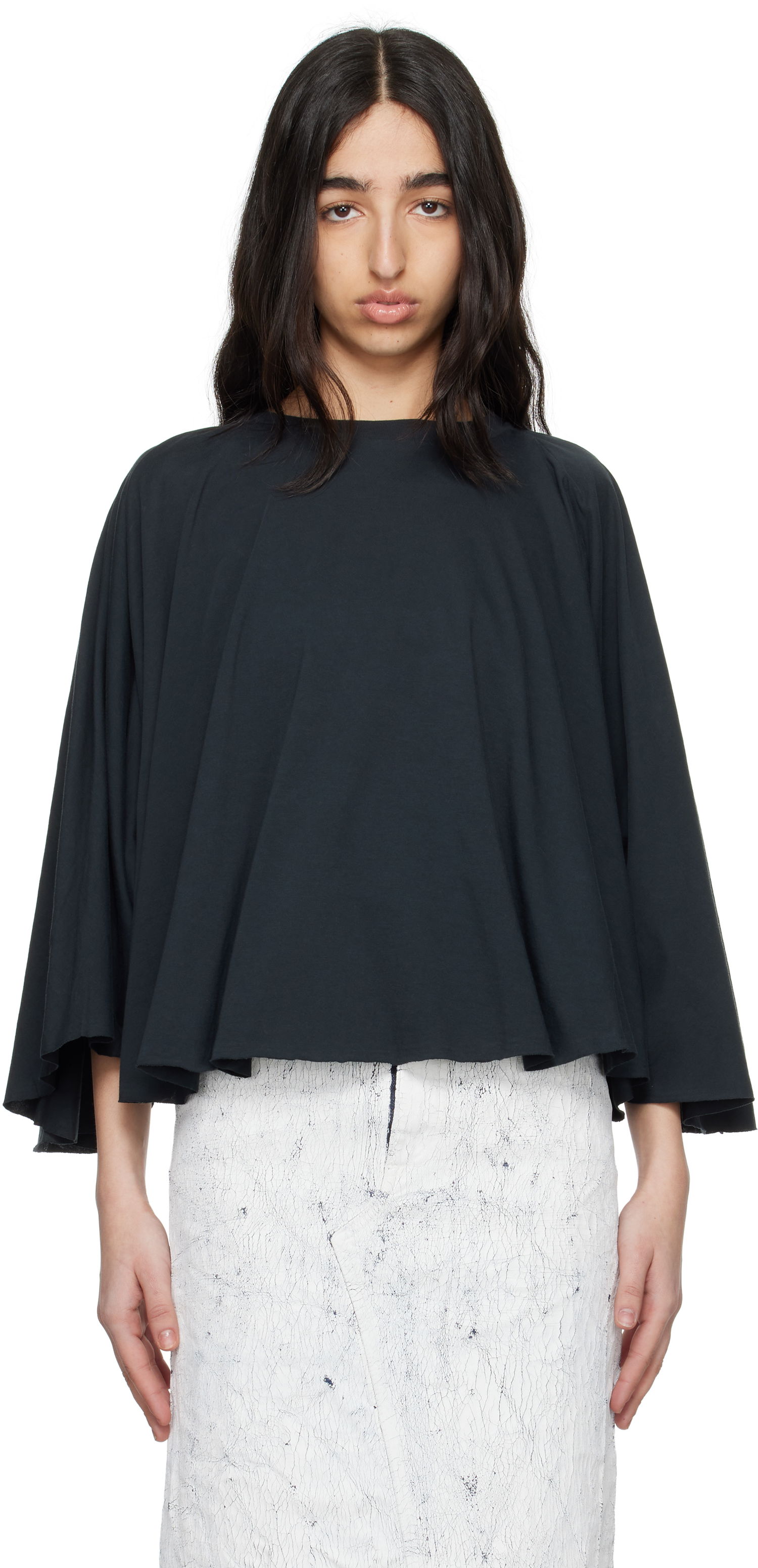 Sveter Maison Margiela MM6 Maison Margiela Jersey Batwing Top Čierna | S62NH0038 M20115, 0