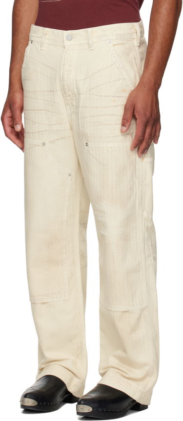 Nohavice Enfants Riches Déprimés Enfants Riches Déprimés Double Knee Paint Denim Trousers Biela | 050-409, 3