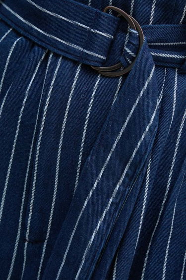 Nohavice Polo by Ralph Lauren Striped Twill Wide-Leg Trousers Modrá | 211934938001, 4