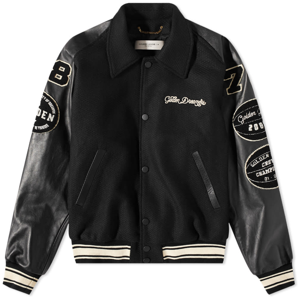 Bomber bunda Golden Goose College Patch Bomber Varsity Jacket Čierna | GMP01296-P000940-90194, 0