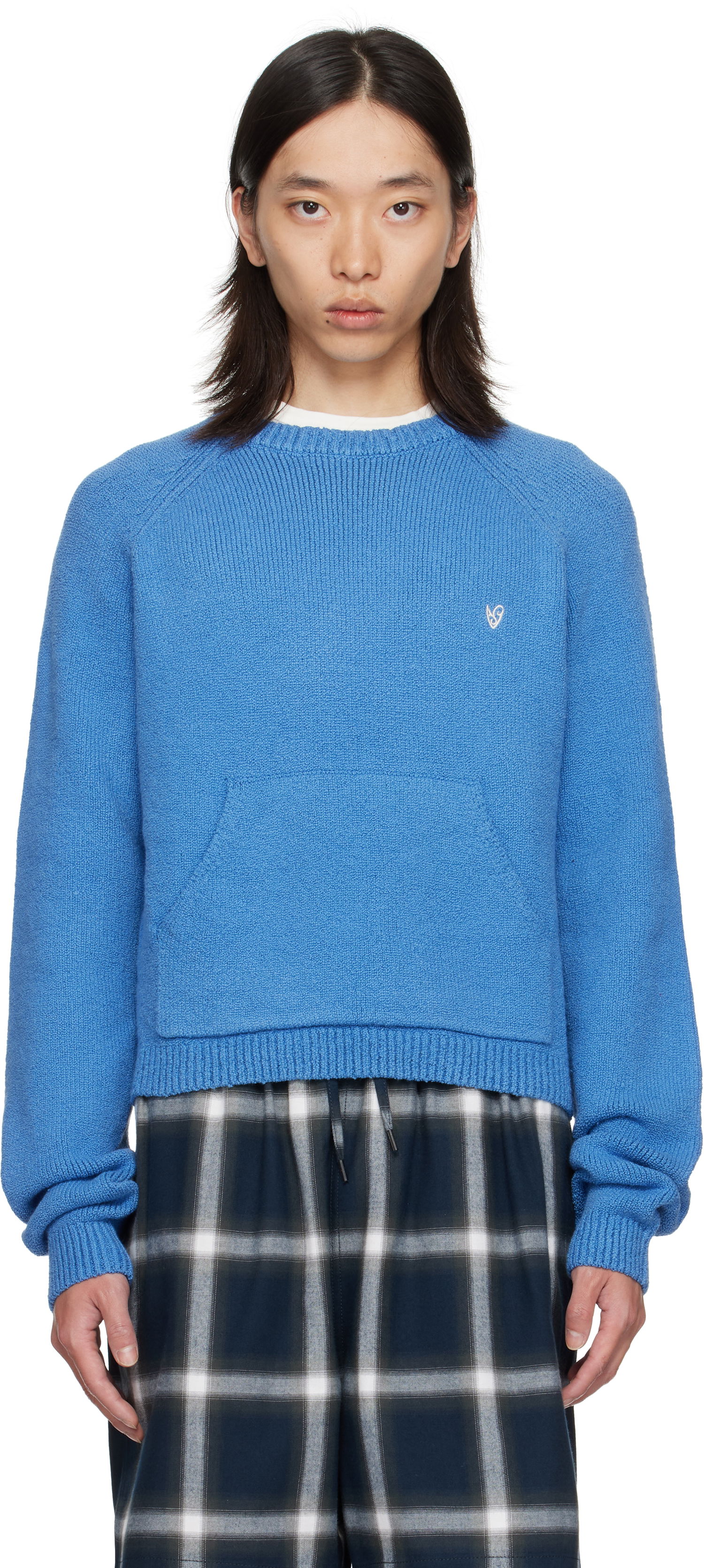 Sveter Acne Studios Blue Crewneck Sweater Modrá | B60382-, 0