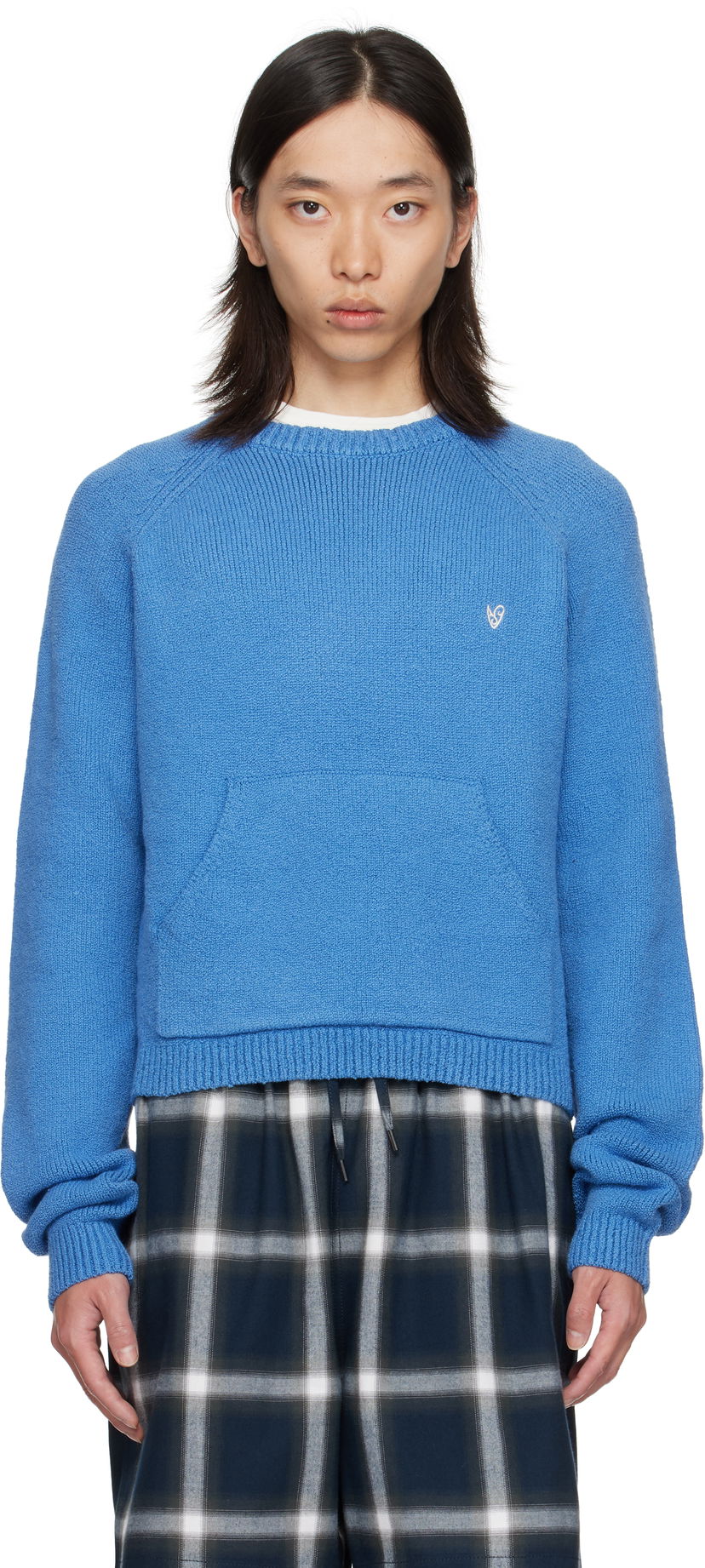 Sveter Acne Studios Blue Crewneck Sweater Modrá | B60382-