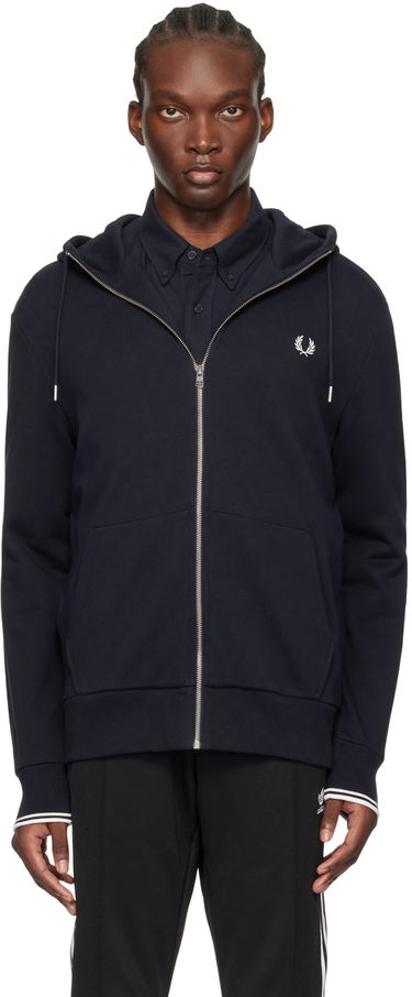 Mikina Fred Perry Zip Through Hoodie Čierna | J7536, 0