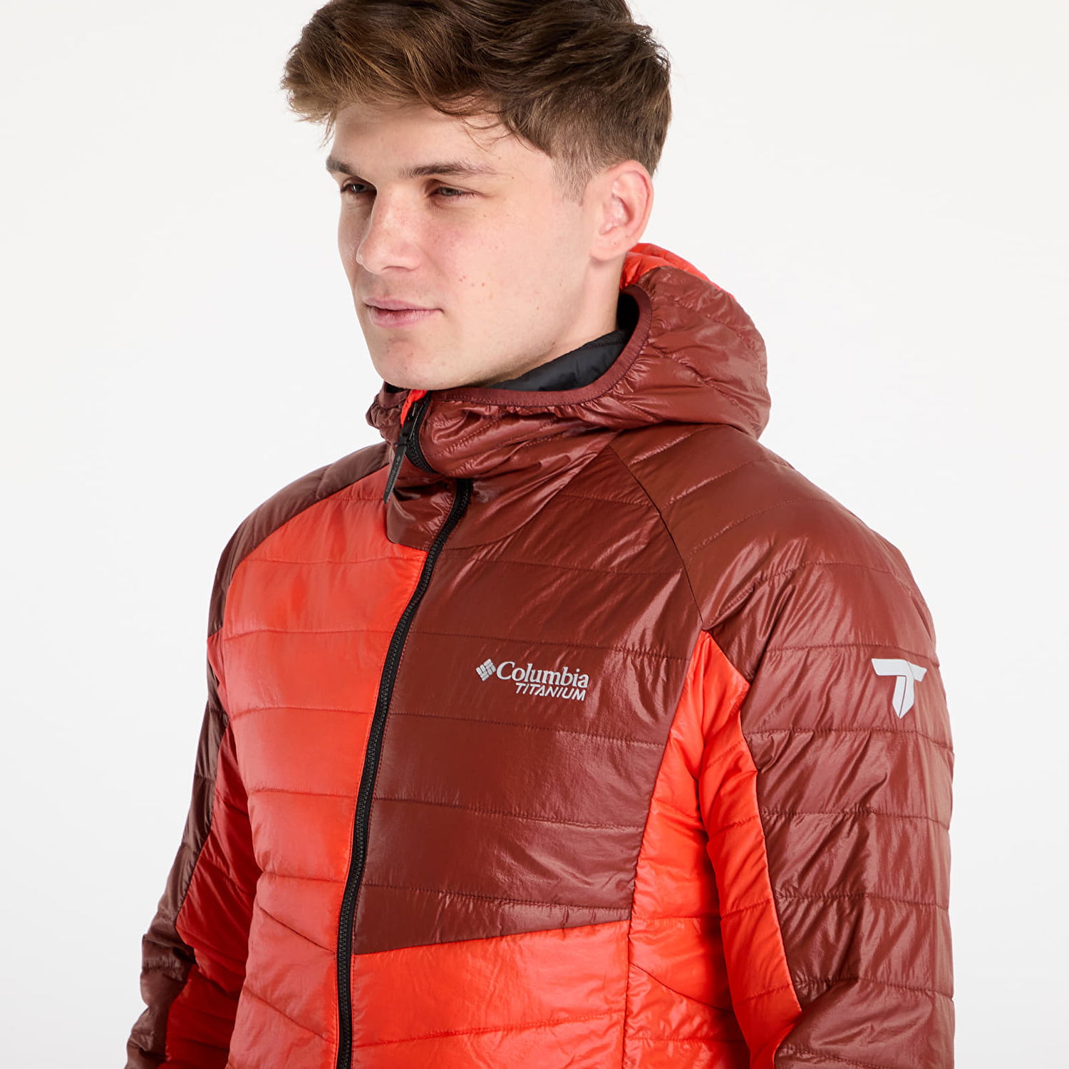 Prešívaná bunda Columbia Platinum Peak II Hooded Oranžová | 2088911839, 1
