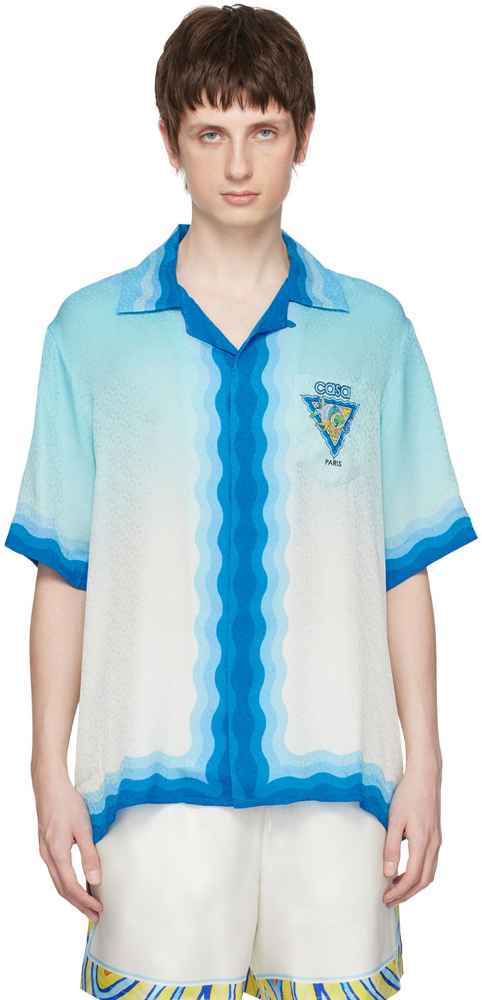 Košeľa Casablanca Alebrije Armadillo Shirt Modrá | MS23-SH-003-04 PRINTED SILK ALEB, 0