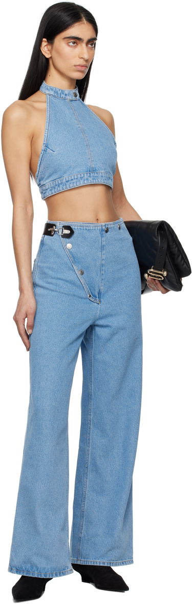 Crop Top Nanushka Nanushka Arina Denim Halter Top Modrá | NW25RSTP09053, 3