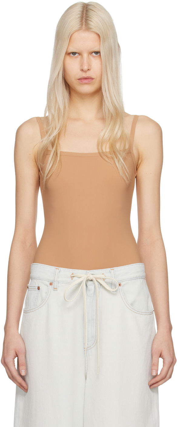 Body Maison Margiela MM6 Square Neck Bodysuit Béžová | S52NA0060 S24625, 0