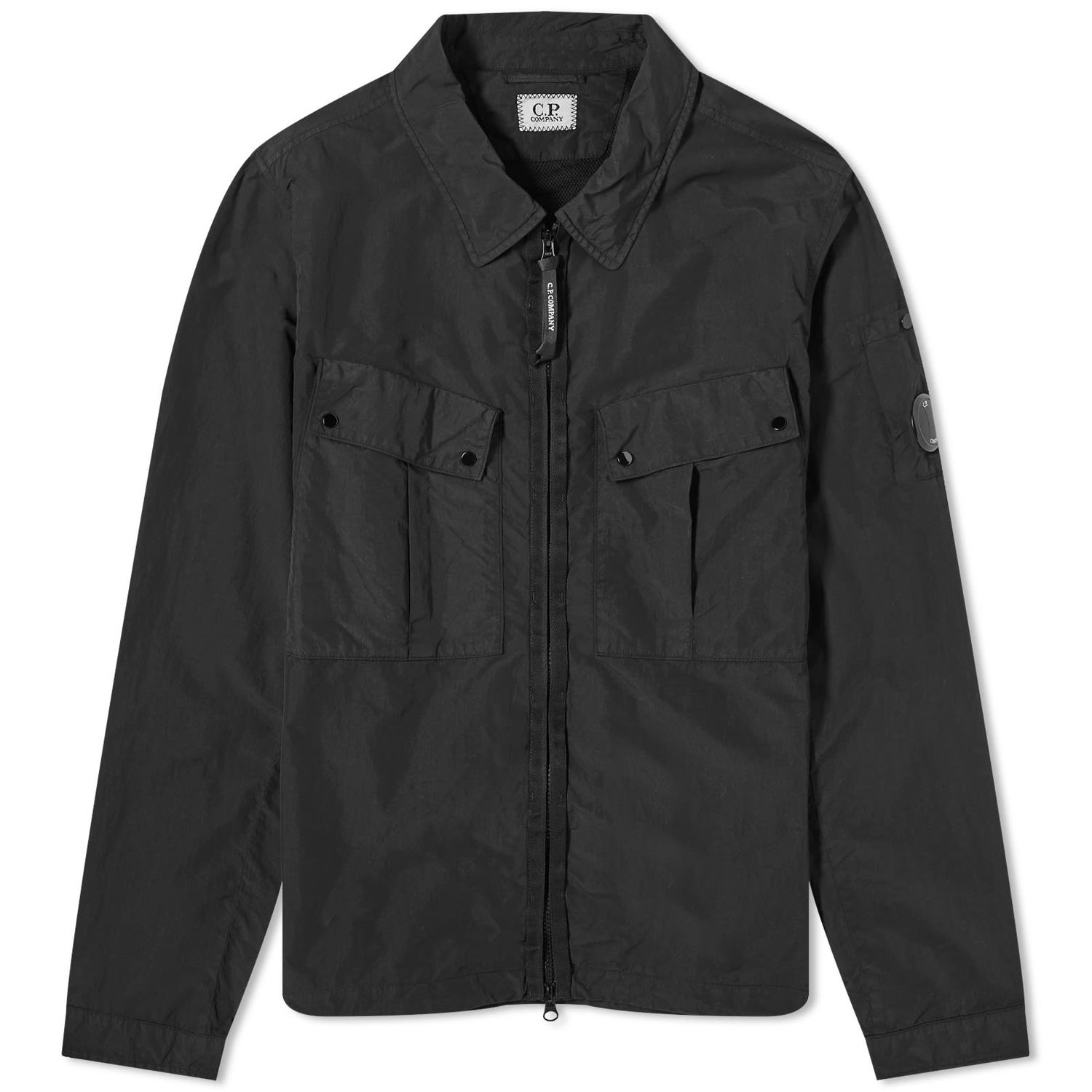 Bunda C.P. Company Flatt Nylon Zip Overshirt Čierna | 15CMOS071A-005991G-999, 0