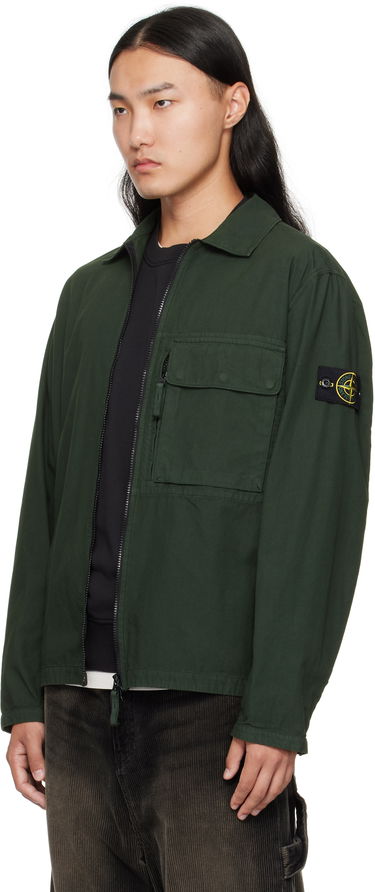 Bunda Stone Island Canvas Weave Cotton Jacket Zelené | K2S15 1200004 S0179, 3