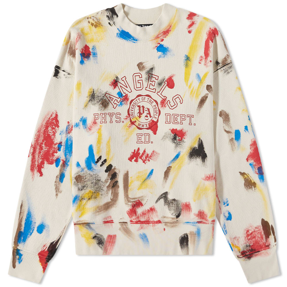 Sveter Palm Angels Printed College Logo Crewneck Béžová | PMBA065S22FLE0020325, 0