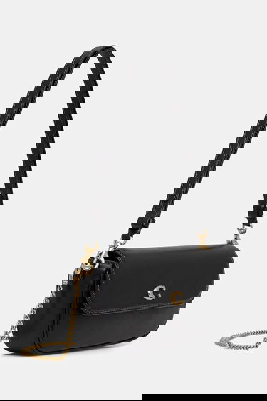 Taška cez rameno Coach Brook Leather Flap Shoulder Bag Čierna | CAN90, 1