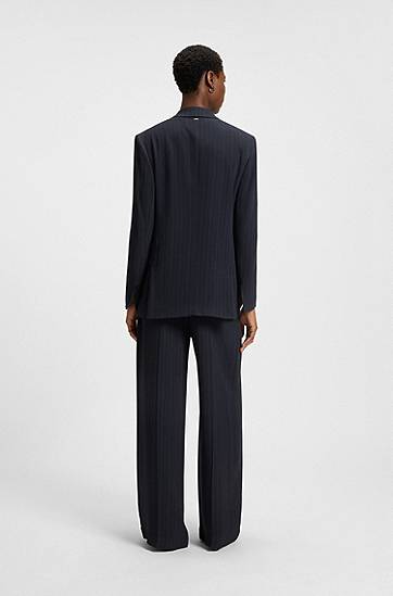 Bunda BOSS BOSS Relaxed-Fit Pinstripe Blazer Navy | 50548492, 1