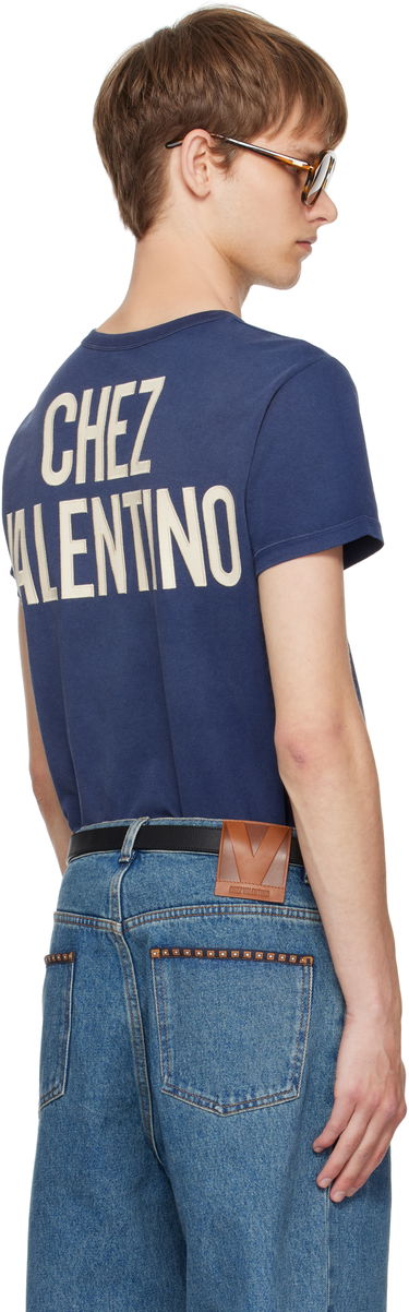 Tričko Valentino Valentino 'Chez Valentino' Panther 60 Graphic T-Shirt Modrá | 7V3MG17EAYD, 2