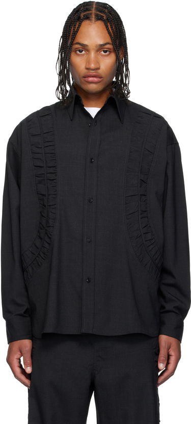 Košeľa sage NATION SAGE NATION Fossil Wool Shirt Čierna | S081 Fossil Shirt, 0