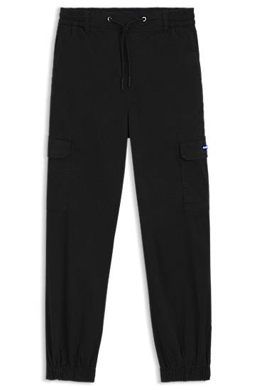 Cargo nohavice BOSS Relaxed Fit Stretch Cotton Cargo Trousers Čierna | 50511288