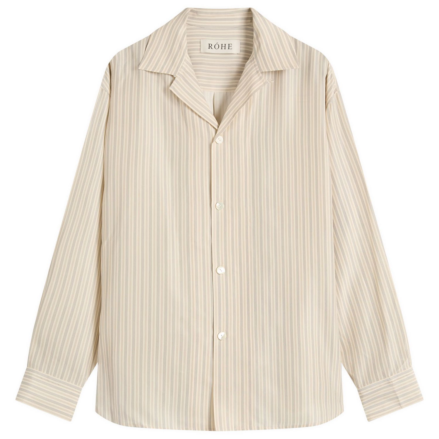 Košeľa Róhe Róhe Men's Silk Vacation Shirt, Heritage Stripe Béžová | 314-19-048, 1
