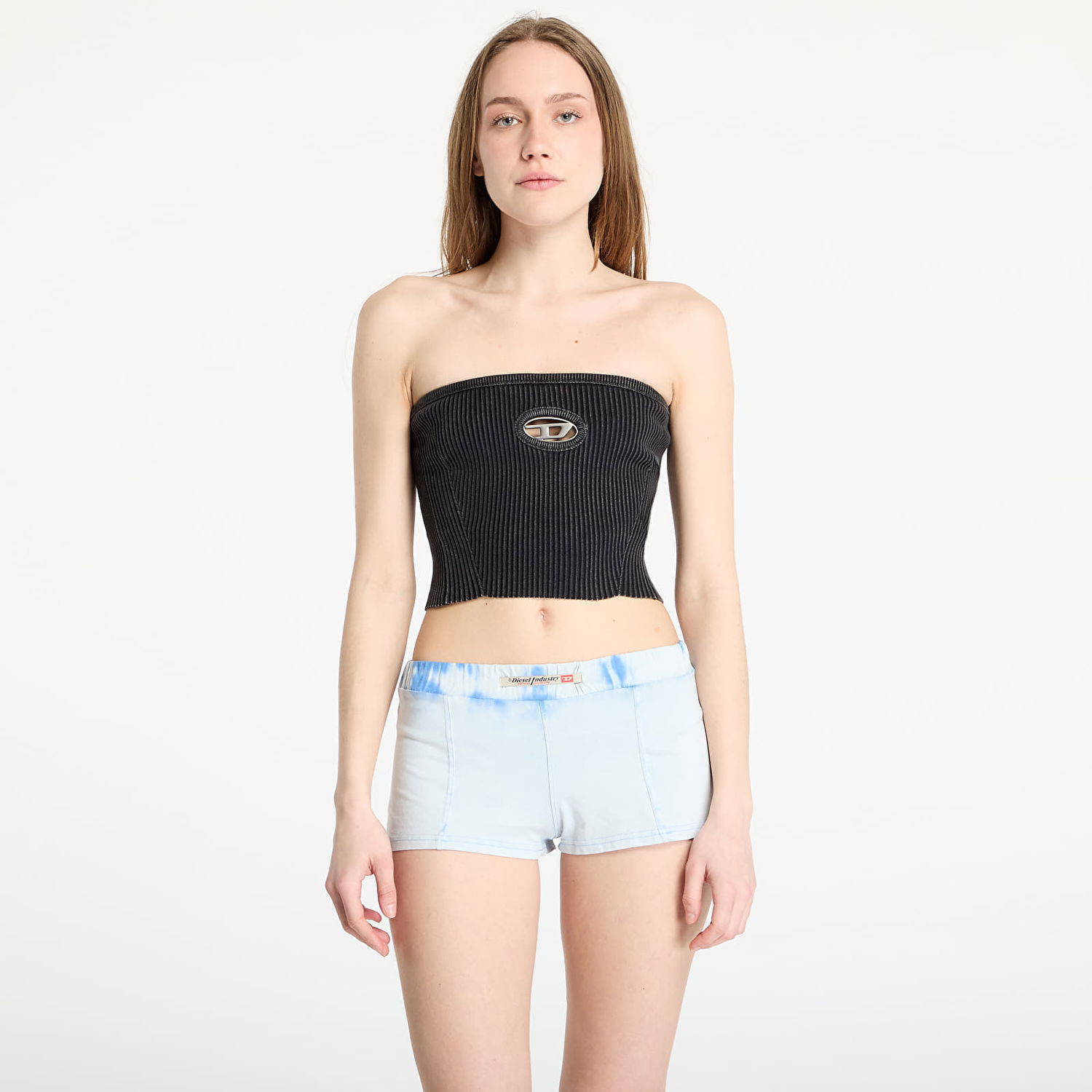 Crop Top Diesel Diesel M-Clarksvillex-C Knitted Tube Top Čierna | A14813_0AKBQ Black, 0