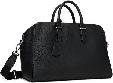 Cestovná taška BOSS Grained Leather Holdall with Logo Keyholder Čierna | 50548231, 2