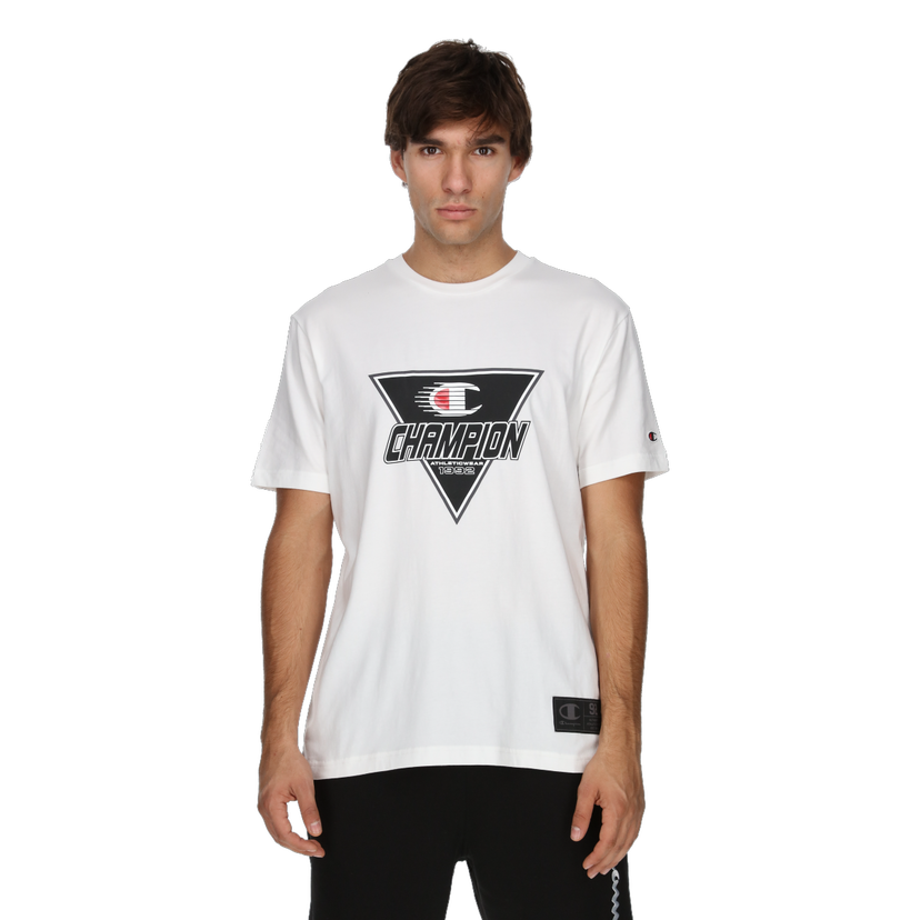Tričko Champion Short Sleeve Crew Neck T-Shirt with Triangular Graphic Biela | 220366-WW001