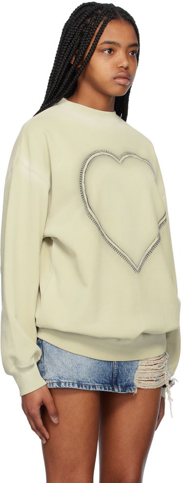 Sveter We11done We11done Heart Choker Sweatshirt Zelené | WD-TS1-23-809-U-IV, 1