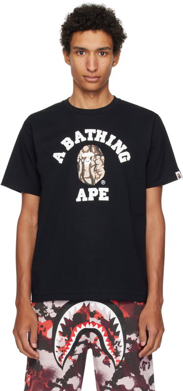 Tričko BAPE A Bathing Ape Trial Camo College T-Shirt Čierna | 001TEL301033M, 0