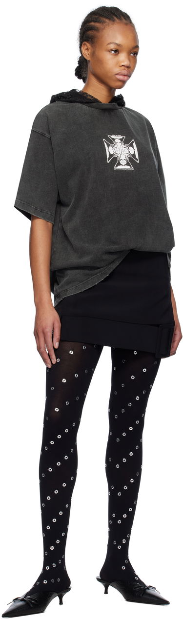 Tričko We11done We11done Heart Cross Graphic Hooded T-Shirt Šedá | WD-TH0-25-842-U-BK, 3