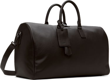 Cestovná taška BOSS BECKHAM x BOSS Grained Leather Holdall with Address Tag Čierna | 50549409, 2