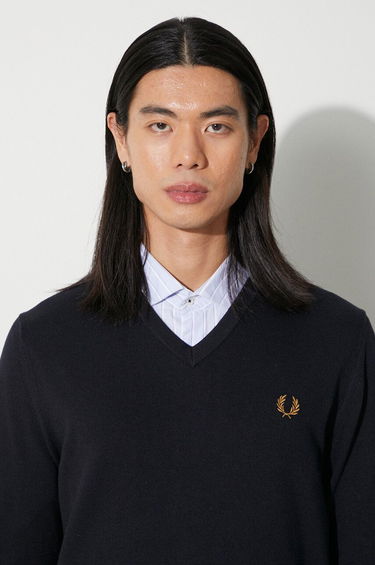 Sveter Fred Perry Fred Perry Lightweight V-Neck Sweater Navy | K9600.795, 4