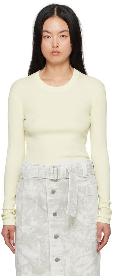 Sveter LEMAIRE LEMAIRE Women's Ribbed Long Sleeve T-Shirt Žltá | TO1147 LJ1017, 0