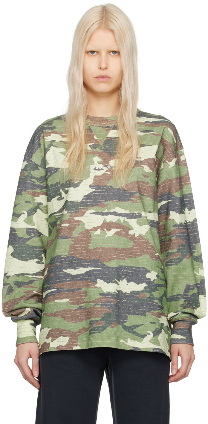 Mikina Acne Studios Camouflage Sweatshirt Zelené | BI0194-