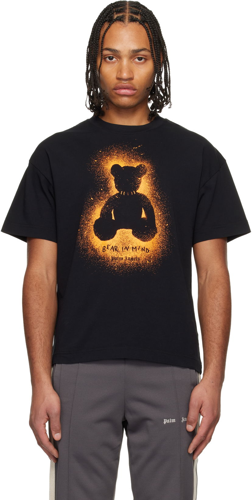 Tričko Palm Angels Spray Bear Regular T-shirt Čierna | PMAA109F25JER00B1066