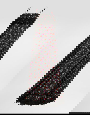 Šaty Dolce & Gabbana Dolce & Gabbana Floral-print Habotai Long Dress Rôznofarebný | F60HGTIS10WHN5XS, 0