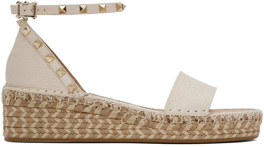 Doplnky Valentino Valentino Garavani Rockstud Espadrille Wedge Sandals Béžová | 5W2S0HB1FEQ, 0