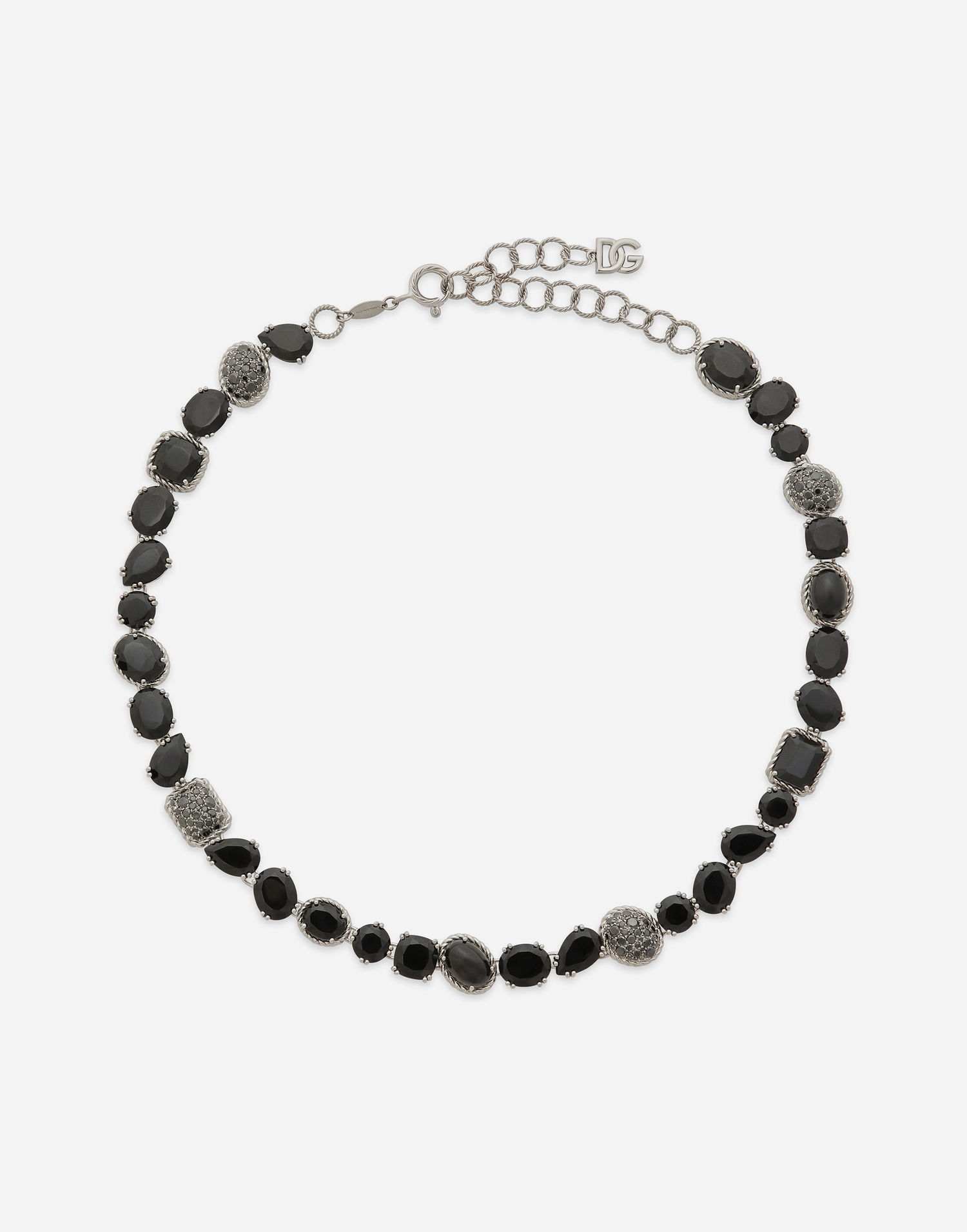 Náhrdelník Dolce & Gabbana Dolce & Gabbana Anna 18kt White Gold Necklace with Black Spinels Čierna | WNQA1GWSPBL80001, 0