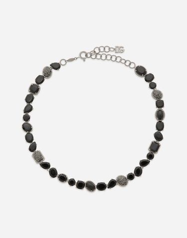 Náhrdelník Dolce & Gabbana Dolce & Gabbana Anna 18kt White Gold Necklace with Black Spinels Čierna | WNQA1GWSPBL80001, 0