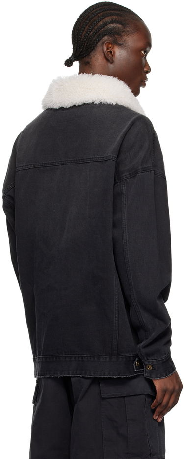 Bunda We11done Oversized Denim Jacket with Fur Collar Čierna | WD-DJ2-24-363-U-BK, 2
