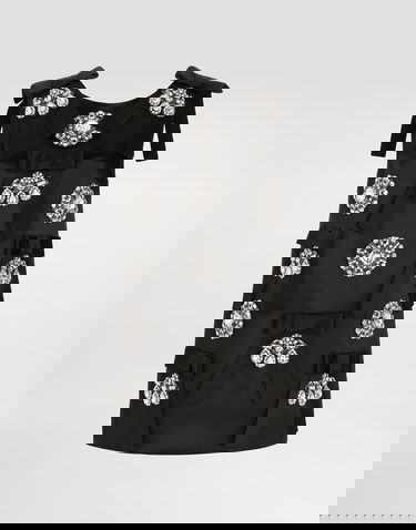 Šaty Dolce & Gabbana Dolce & Gabbana Jewel and Bow Embellished Shift Dress Čierna | F60E9ZGDDIJS8400, 0