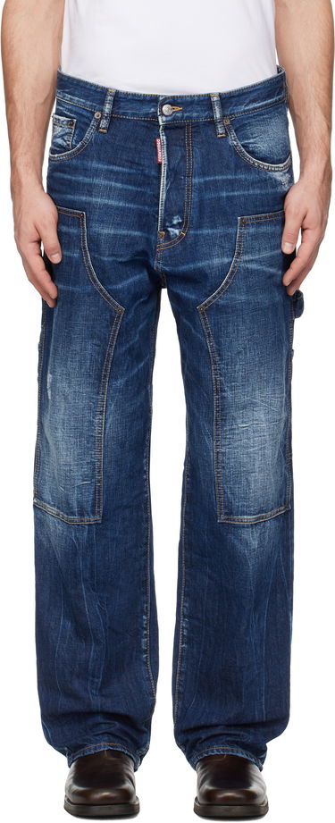 Džínsy DSQUARED2 Dsquared2 Loose Carpenter Jeans Modrá | S74LB1652_S30309, 0