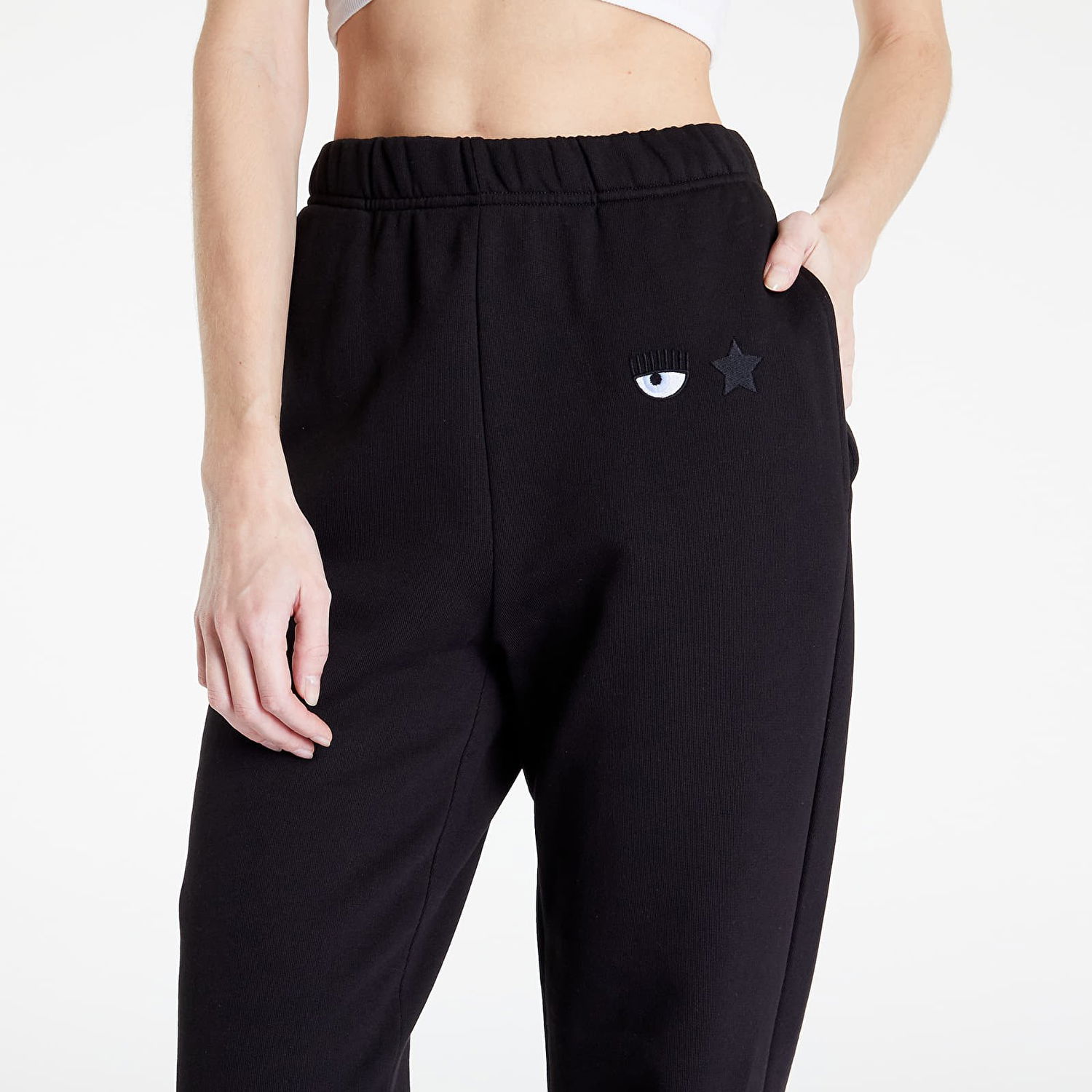 Nohavice Chiara Ferragni Eye Star Embro Trousers Čierna | 73CBAT02CFT07899, 1