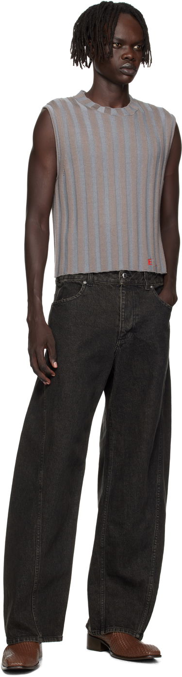Sveter Eckhaus Latta Eckhaus Latta Ribbed Knit Vest Šedá | 8025-EL-PF25-H, 3